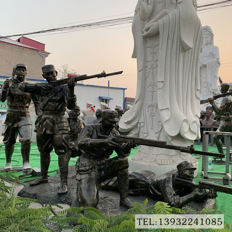 铜雕红军战士雕塑,红色文化革命主题人物