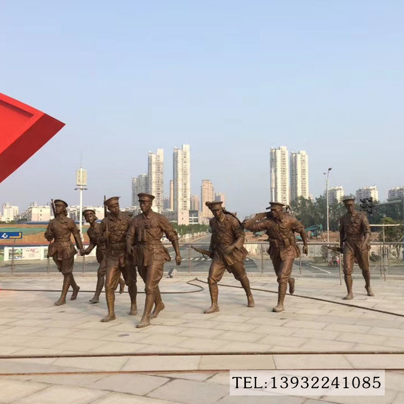 红军八路军抗日铸铜人物群雕